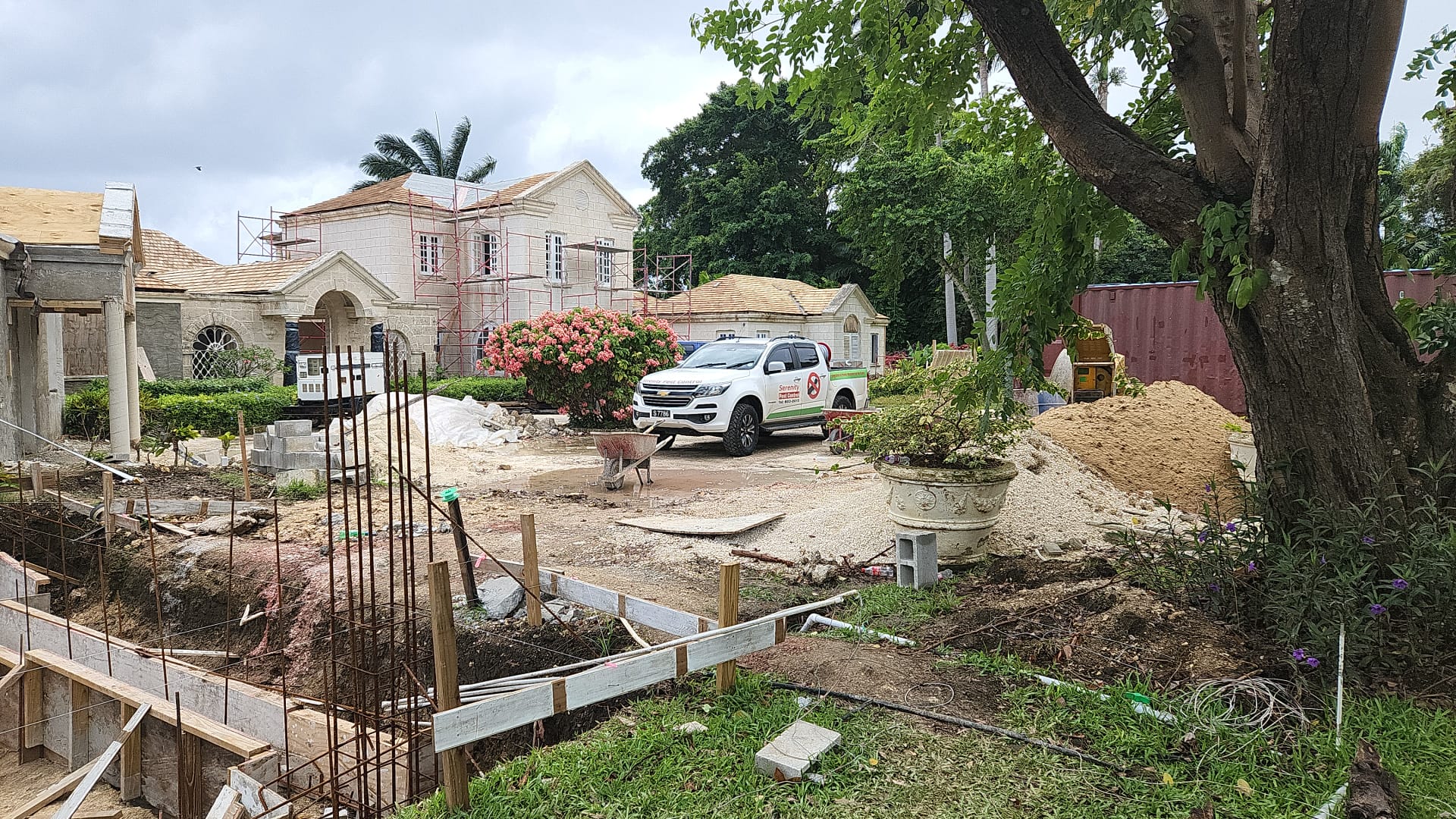 Professional pest control technician at work in Barbados